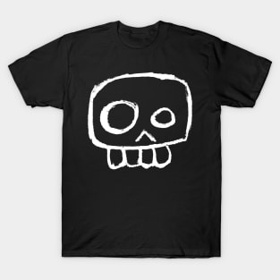 Agent Skully – Skull (white on black) T-Shirt